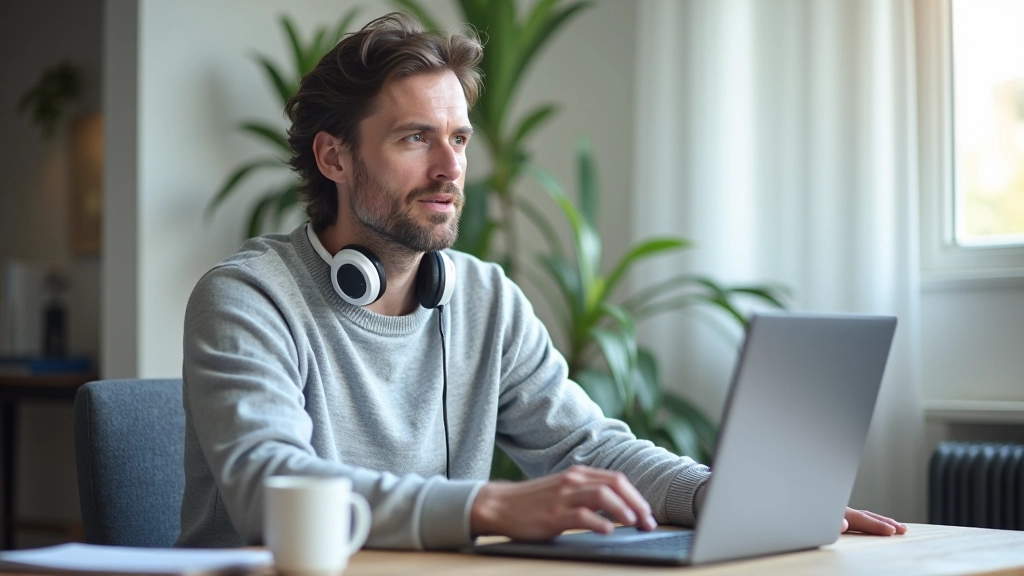 Professionista che registra la propria presentazione per ascoltarla e migliorarla